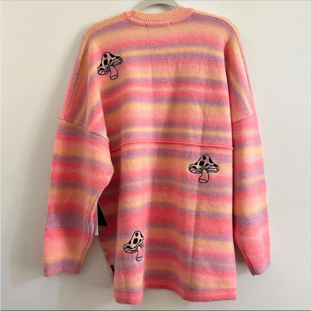 NWT.  spirit Jersey Psychedelic Mushroom Knit Sweater - Picture 6 of 8
